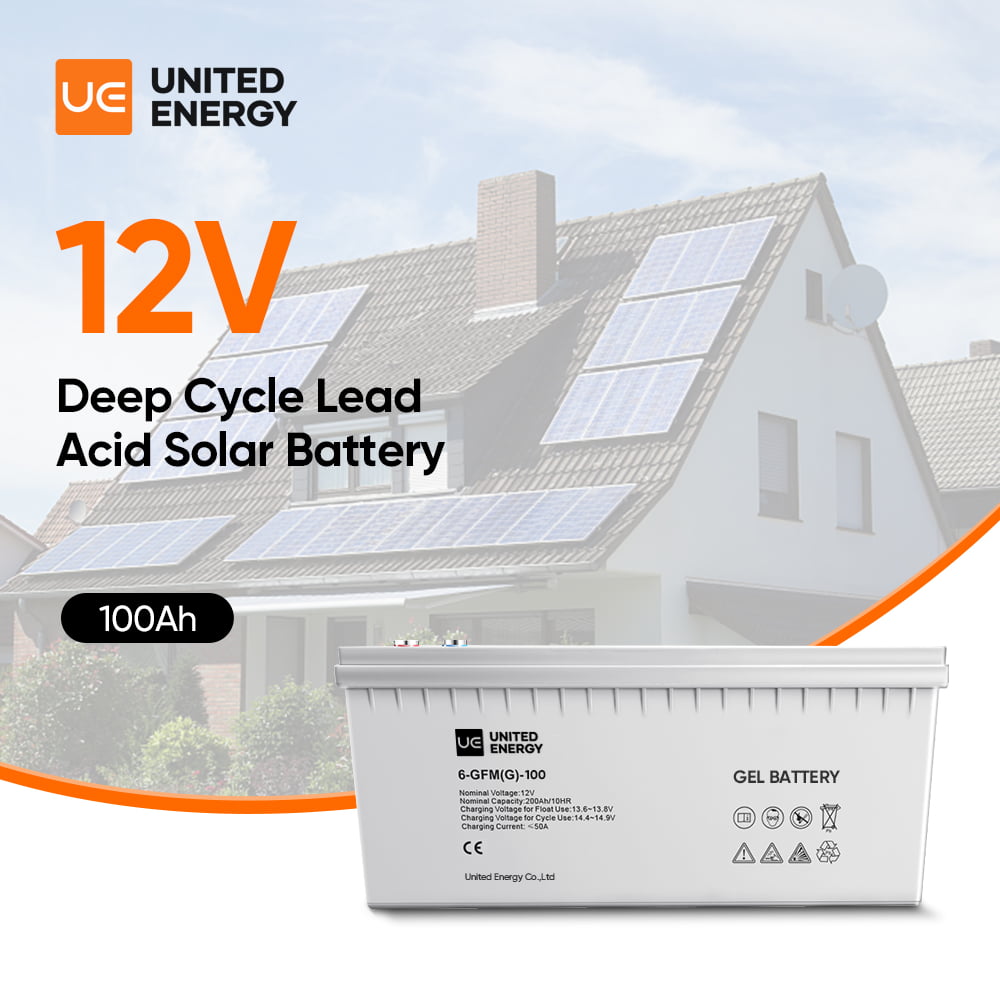 Bateria solar 100Ah 12V bateria de chumbo ácido AGM gel para uso doméstico