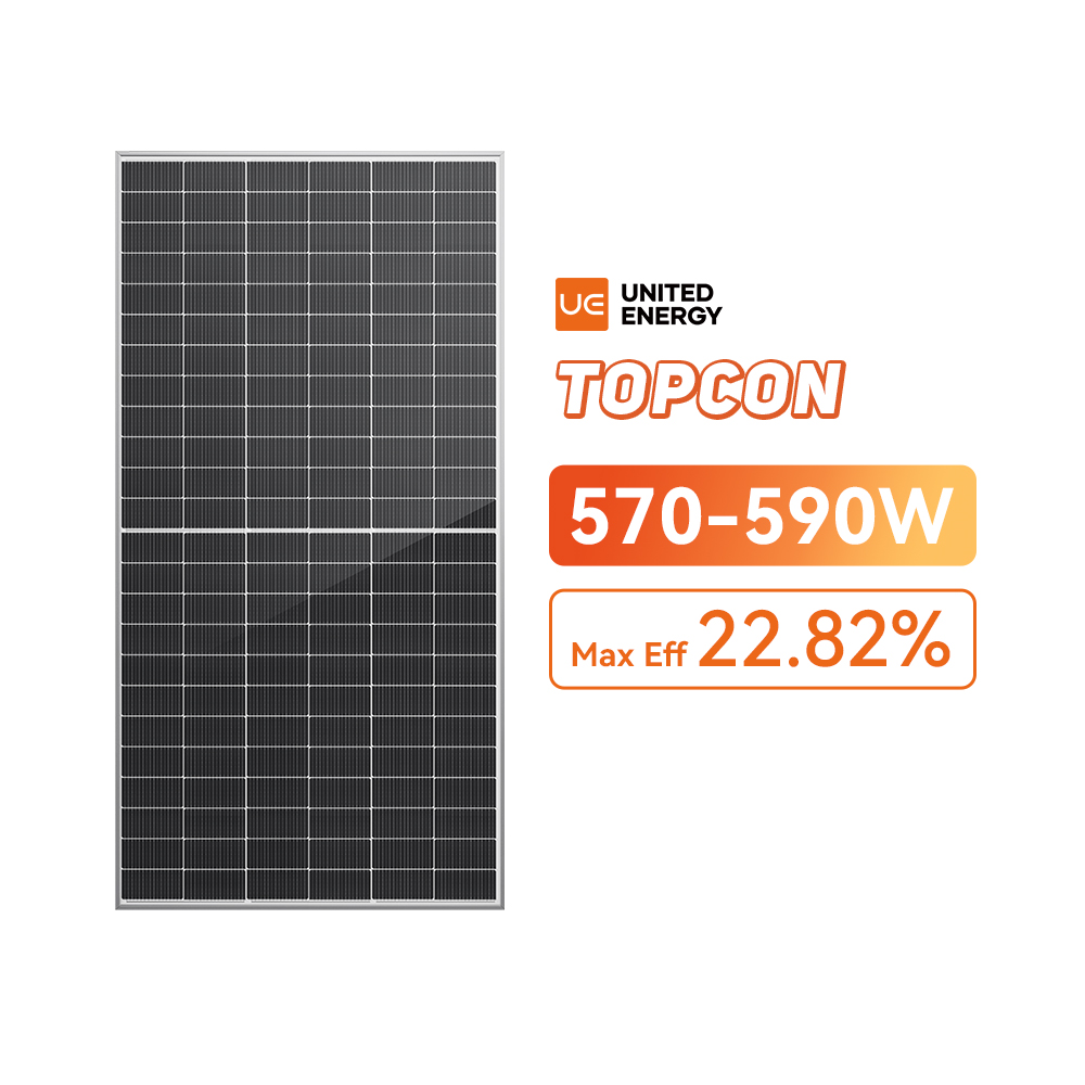Painel solar bifacial de 500 watts com potência 570 ~ 590 W