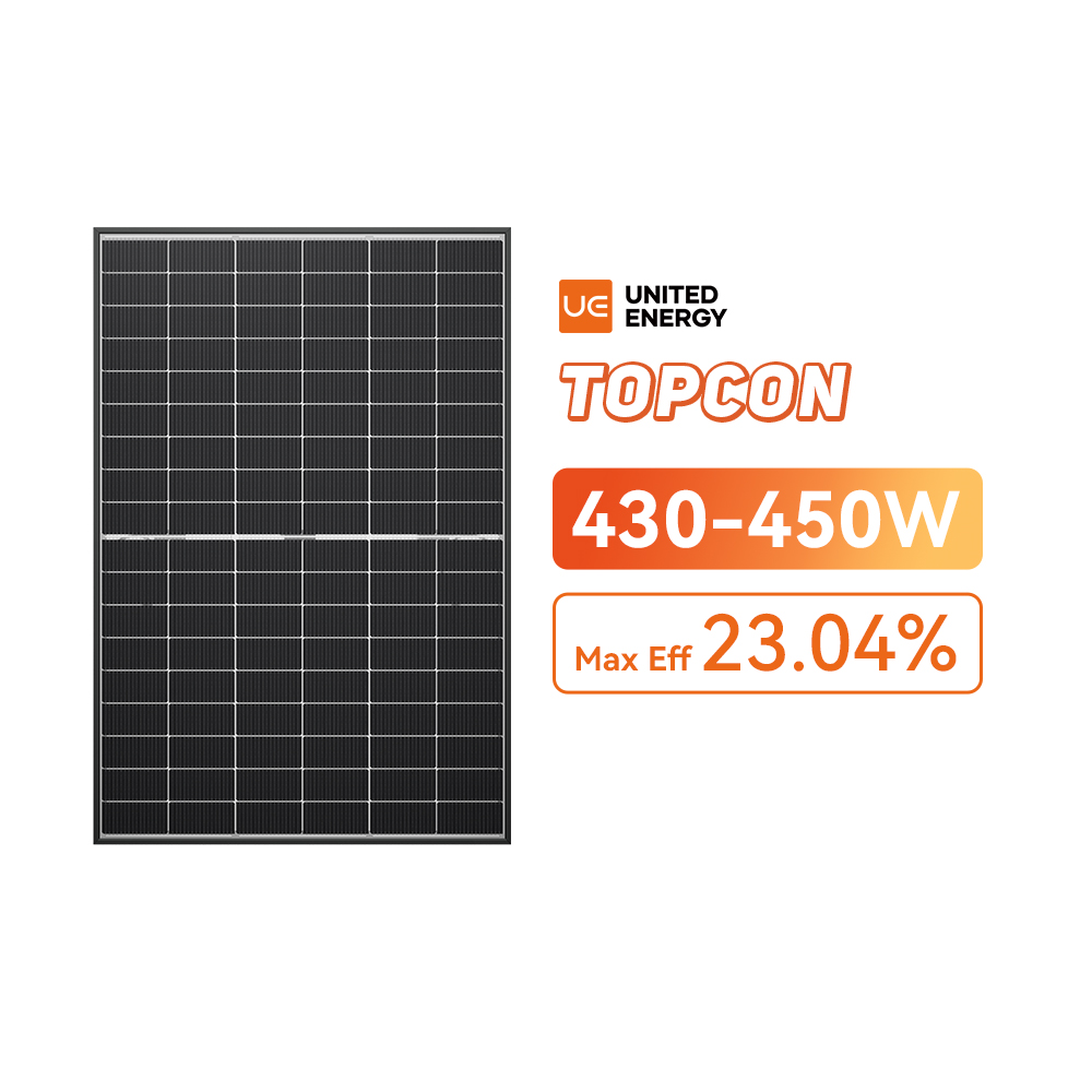 Painéis solares para uso doméstico totalmente preto bifacial 430-450W TOPCon