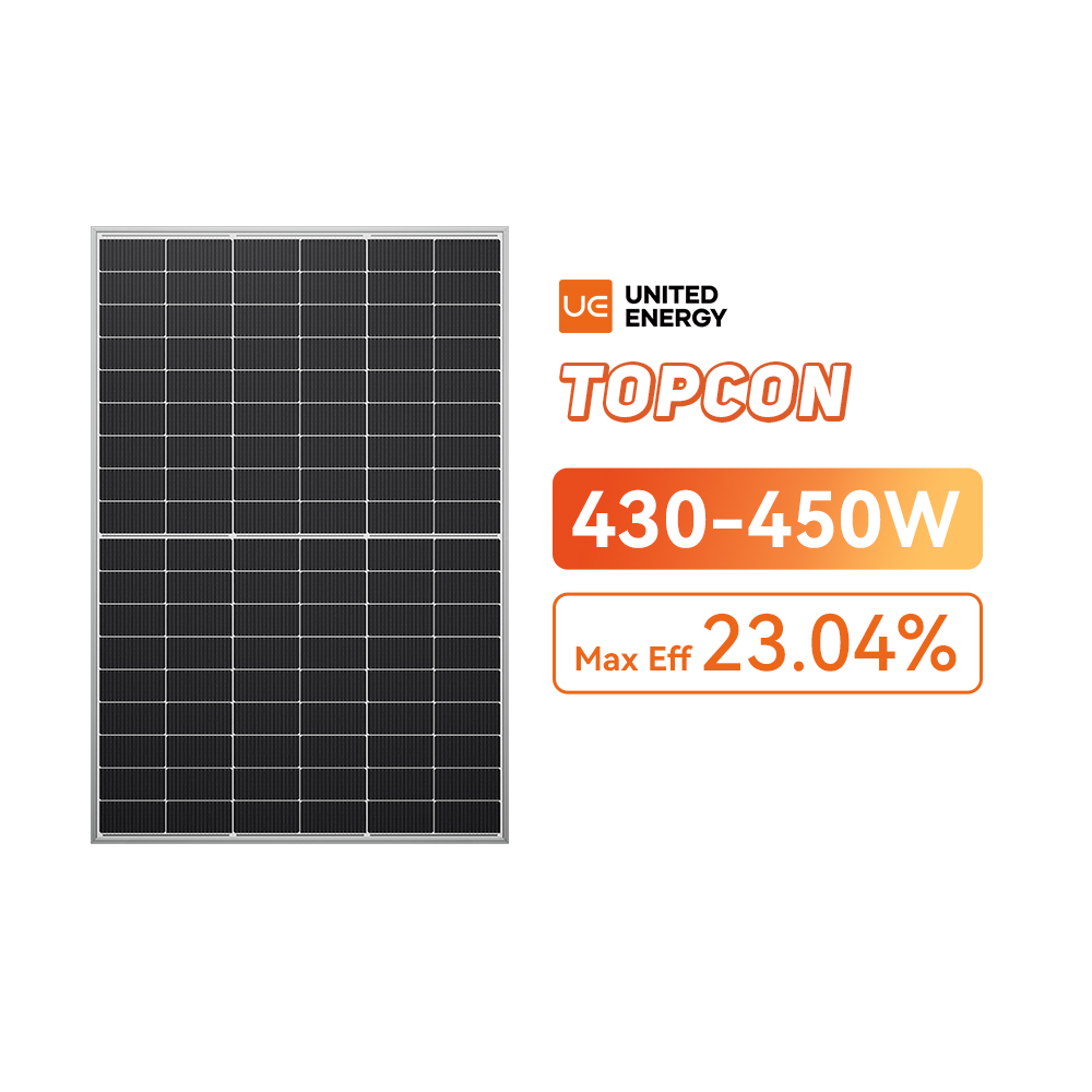 Placas solares TOPCon Painéis solares mono bifaciais de 430-450W